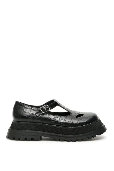 burberry aldwych croc-effect leather flats|Burberry Aldwych Croc.